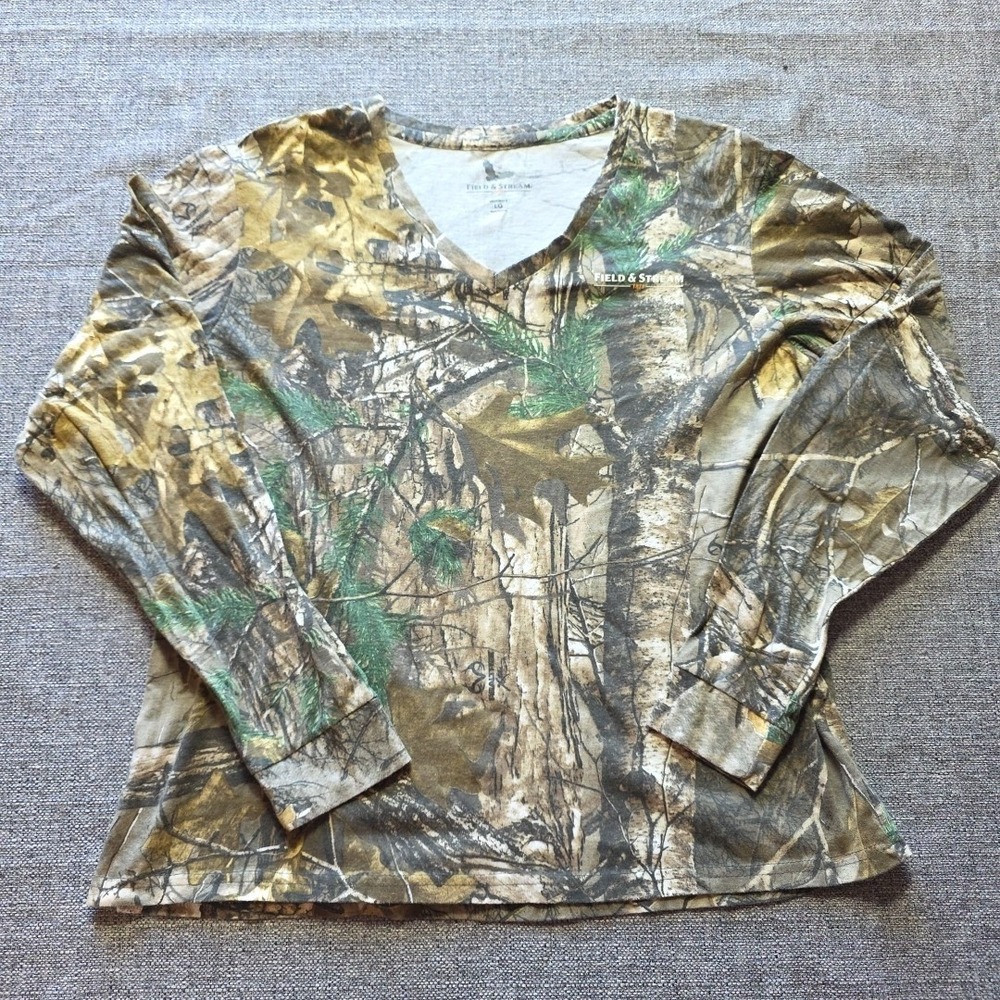 Field & Stream Woman Camouflage T-Shirt | Size L